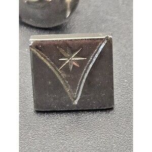 Men's Tie Pin Silver Tone Square with Star Sunburst